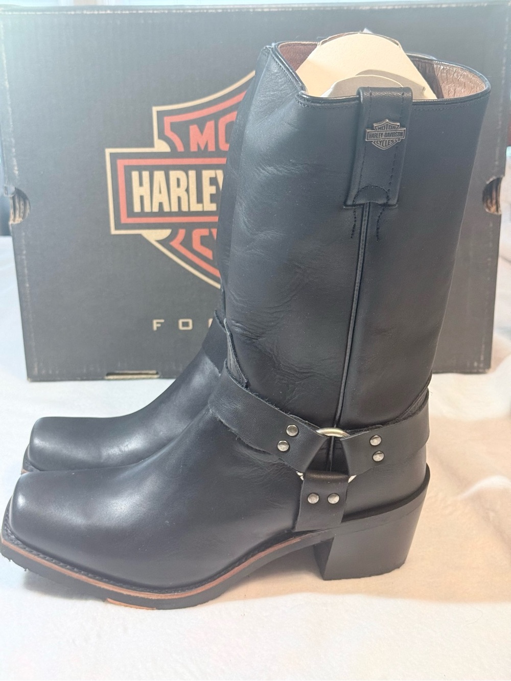 Harley-Davidson® Women's Galinda Black
Motorcycle Boots. D83254. Size 9.5M - Picture 2 of 12